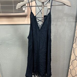 Free People Deep Blue Lace Cami
